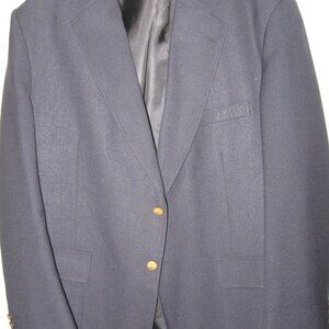 Wall Street Collection Blue Blazer Men's 44R Wool Blend